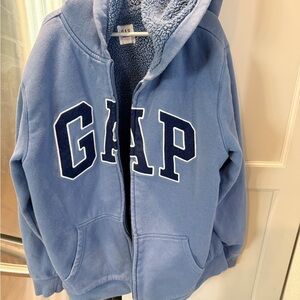 GAP Kids Cozy Sherpa Hoodie in Slate Blue